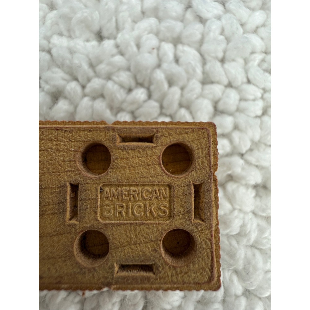Vintage American Bricks Wooden Building Blocks Lot in Ball Mason Jar Red Natural - Picture 7 of 9